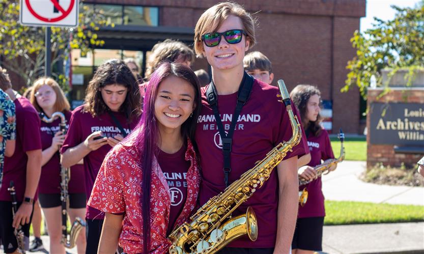 Franklin High students celebrate the homecoming parade